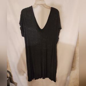 Torrid Super Soft Knits V-Neck Black Tye Dye Dress